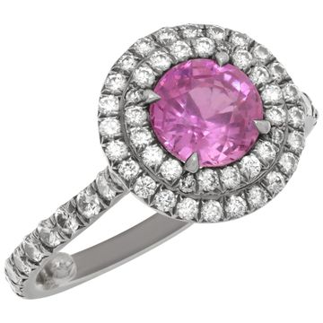 Tiffany & Co.ring with pink sapphire and diamonds