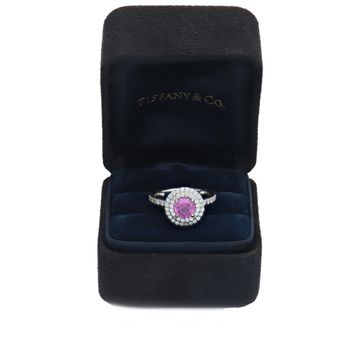 Tiffany & Co.ring with pink sapphire and diamonds