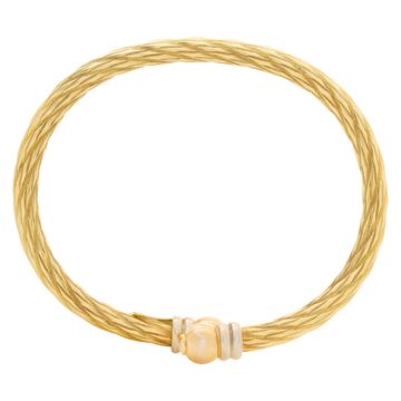 Tri-color (yellow, whte & rose gold) cable bangle