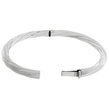 Twist design 14k white gold bangle