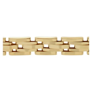 Unisex flat linked bracelet in 14k yellow gold