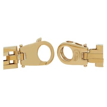 Unisex flat linked bracelet in 14k yellow gold