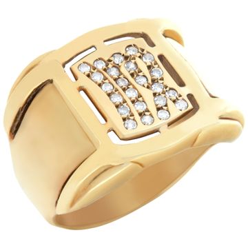 Virgo zodiac 18k yellow gold with diamond accents