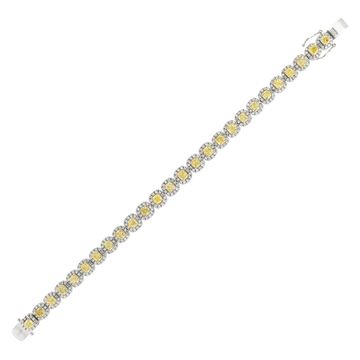 Yellow & white diamond bracelet in 18k white gold