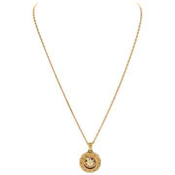 Zodiac pendant necklace in 18k yellow gold with accent diamond